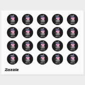 Furbulle Funny Elegant Cat Pun Dark BG Ronde Sticker (Vel)