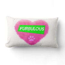 Furbulous Pink Furry Heart Pillow