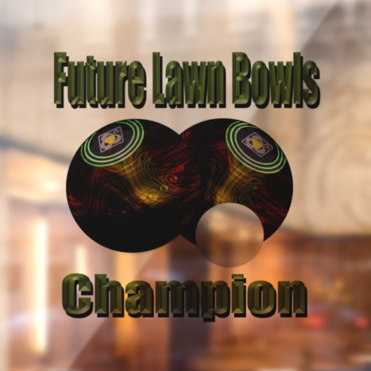 Fure Lawn Bowls Champion, Window Cling Raamsticker (Vel 2)