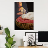 Furet sur coussin roos II Poster (Thuiskantoor)