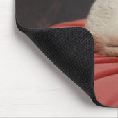 Furet sur coussin roos Mousepad Muismat (Hoek)