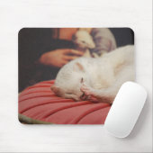 Furet sur coussin roos Mousepad Muismat (Met muis)
