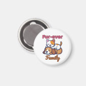 Furever Family Heartwarming Cat & Dog Illustration Magneet (Voorkant / Achterkant)