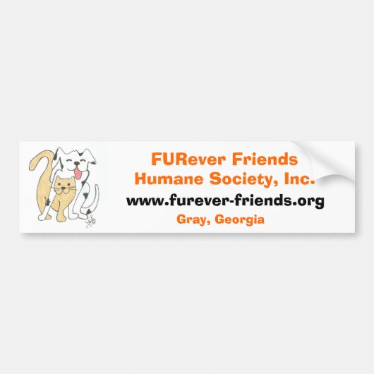 FURever Friends Humane Society Bumpersticker (Voorkant)