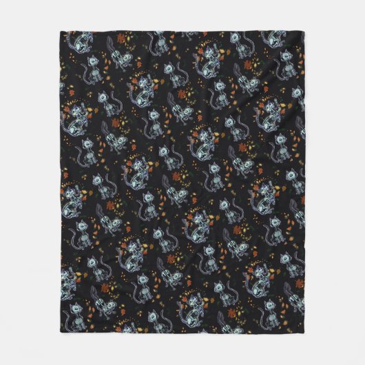 Furever Friends Spooky Ghost Cats Fleece Deken (Voorkant)