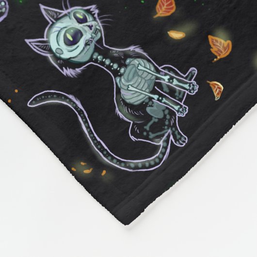 Furever Friends Spooky Ghost Cats Fleece Deken (Hoek)