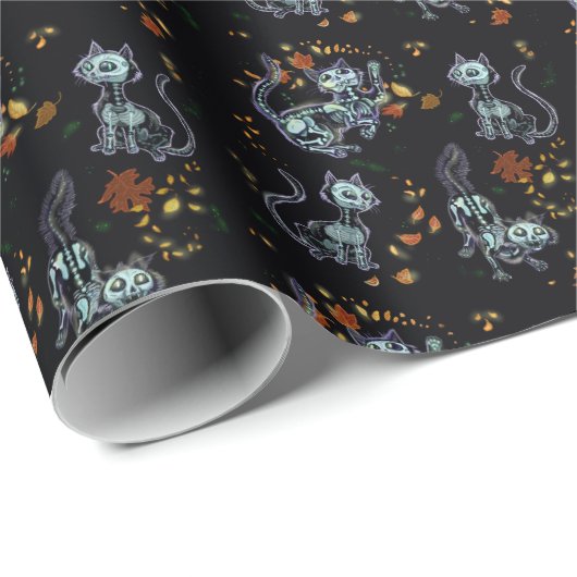 Furever Friends Spooky Ghost Cats Wrapping Paper Cadeaupapier (Rol Hoek)