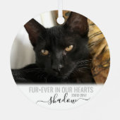 FurEver in ons hartenvoetengedenkteken Metalen Ornament (Achterkant)