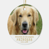 Furever in Our Hearts Pet Memorial Custom Photo Ce Keramisch Ornament (Links)