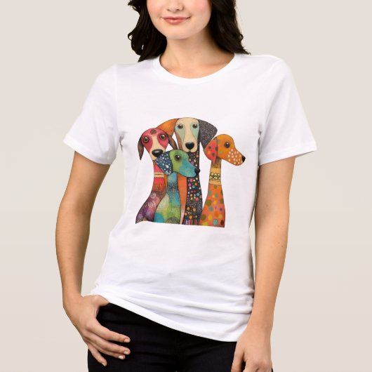 FurFriends – Adorable Dog & Rabbit Women’s Tee Tri-Blend Shirt (Voorkant)