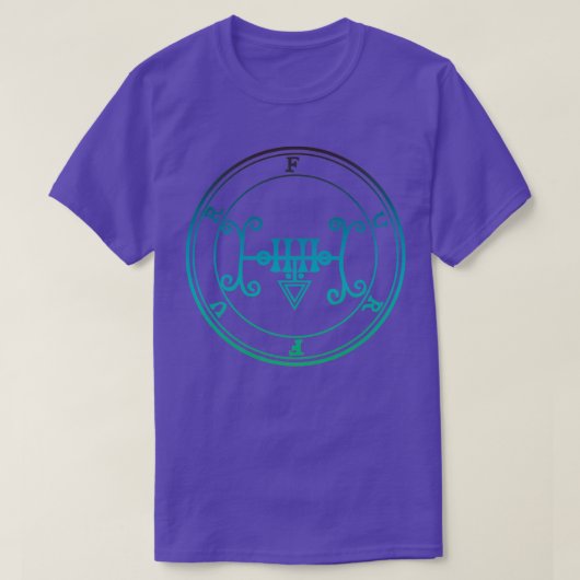 Furfur Sigil onderricht over geheim blauw groen T-shirt (Design voorkant)