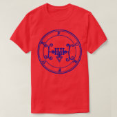 Furfur Sigil-onderricht over geheim blauw T-shirt (Design voorkant)