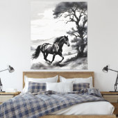 Fúria Equina Canvas Afdruk (Insitu (Slaapkamer))