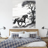 Fúria Equina Canvas Afdruk (Insitu (Slaapkamer))