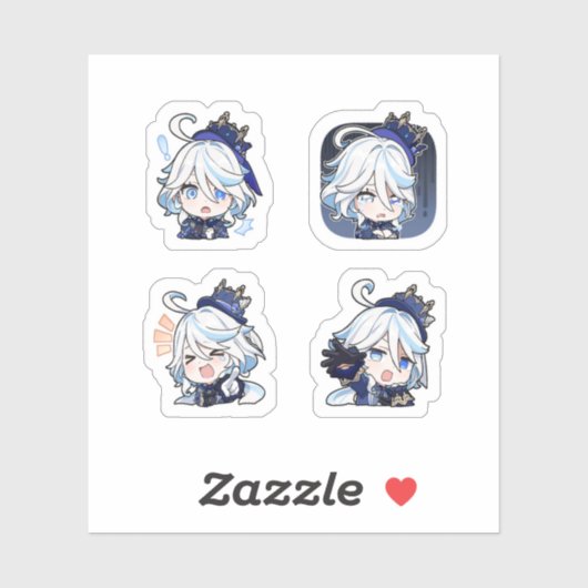 Furina Genshin Impact 4 stuks stickerblad Sticker (Vel)