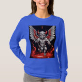 Furious Cupid: Red-Eyed Cherub met duivelse flair T-shirt (Voorkant)