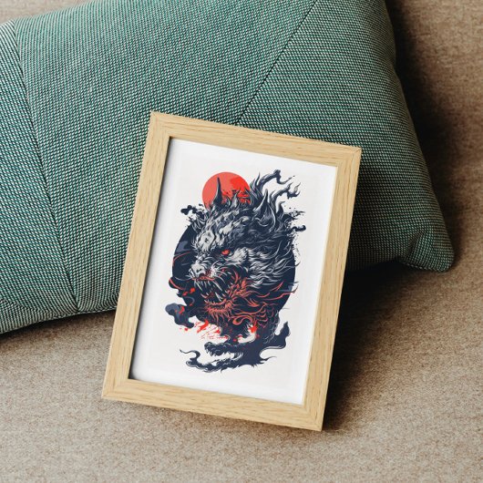 Furious Dragon Head Poster