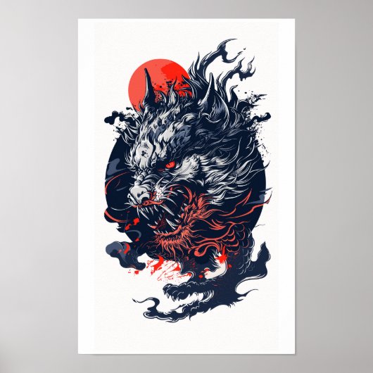Furious Dragon Head Poster (Voorkant)