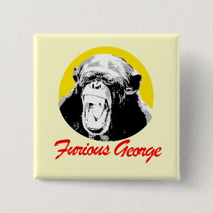 Furious George Vierkante Button 5,1 Cm