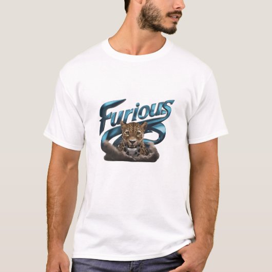Furious Leopard: Vet en Fierce Design T-shirt (Voorkant)