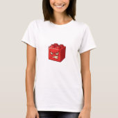 Furious Red Toy Building Brick Character with Grit T-shirt (Voorkant)