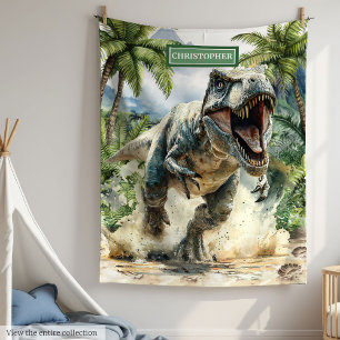 Furious T-Rex Deken Gepersonaliseerde Aangepaste N
