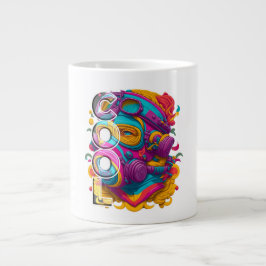 FURISTISCHE FIGUUR MET GASMASKER. GROTE KOFFIEKOP