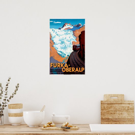FURKA-OBERALP Narrow Mountain Pass Zwitserland Poster (Keuken)