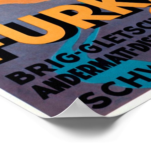 FURKA-OBERALP Narrow Mountain Pass Zwitserland Poster (Hoek)