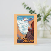 Furka Oberalp Swiss Railway Vintage Poster Briefkaart (Staand voorkant)