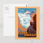 Furka Oberalp Swiss Railway Vintage Poster Briefkaart (Voorkant / Achterkant)