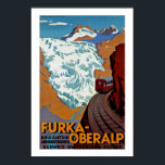Furka-Oberalp Zwitserland Poster<br><div class="desc">Vintage-poster dat het alpentoerisme in Zwitserland via cogper bevordert.</div>