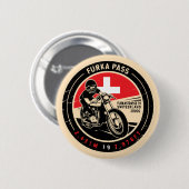Furka Pass | Zwitserland | Motorfiets Ronde Button 5,7 Cm (Voorkant /achterkant)