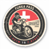 Furka Pass | Zwitserland | Motorfiets Sticker (Voorkant)