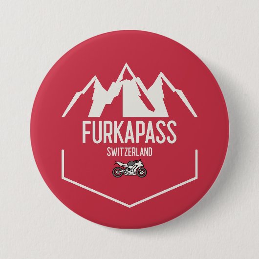 Furka Pass Zwitserland Ronde Button 7,6 Cm (Voorkant)