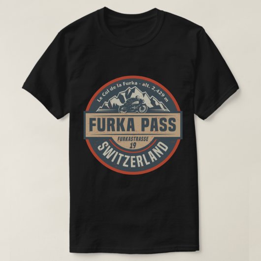 Furka Pass, Zwitserland Sticker T-shirt (Design voorkant)