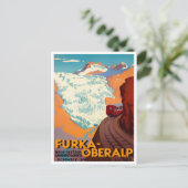 Furka Pass Zwitserland vintage Briefkaart (Staand voorkant)