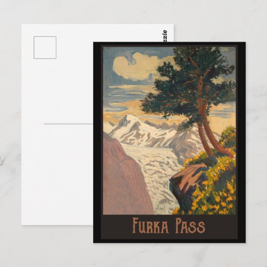 Furka Pass, Zwitserse Alpen Briefkaart (Voorkant / Achterkant)