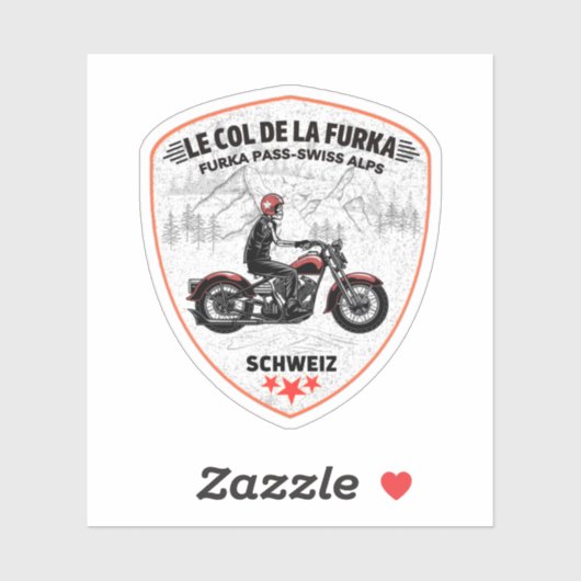 furka pass - zwitserse bergpas - reis motobik sticker (Vel)