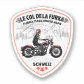 furka pass - zwitserse bergpas - reis motobik sticker (Voorkant)