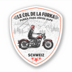 furka pass - zwitserse bergpas - reis motobik sticker