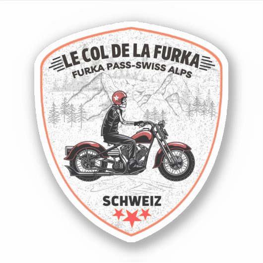 furka pass - zwitserse bergpas - reis motobik sticker (Voorkant)