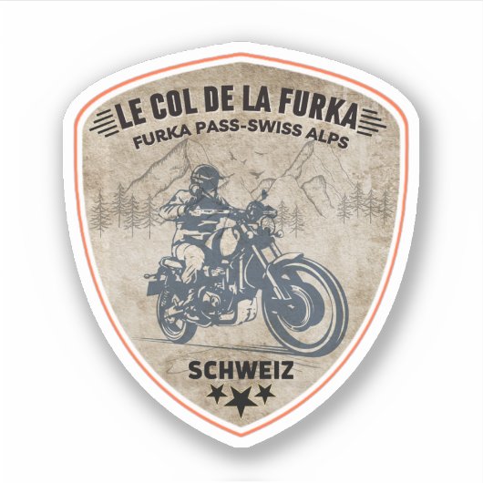 furka pass - zwitserse bergpas - reis motobik sticker (Voorkant)