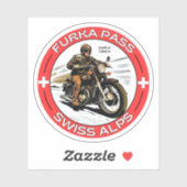 furka pass - zwitserse bergpas - reis motobik sticker (Vel)