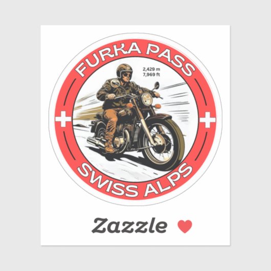 furka pass - zwitserse bergpas - reis motobik sticker (Vel)