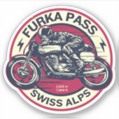 furka pass - zwitserse bergpas - reis motobik sticker (Voorkant)