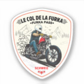 furka pass - zwitserse bergpas - reis motobik sticker (Voorkant)