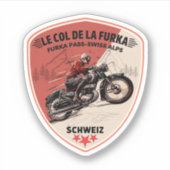 furka pass - zwitserse bergpas - reis motobik sticker (Voorkant)
