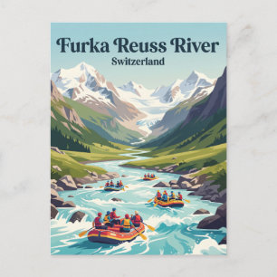 Furka Reuss rivier Zwitserland Briefkaart