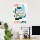 Furness Bermuda Line Stoomschip Reisposter Poster (Thuiskantoor)